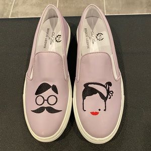 Leather slip ons, NWOT